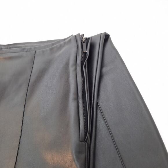 Zara‎ Medium Faux Leather Pants Black Slim with Ankle Zip - Picture 6 of 7
